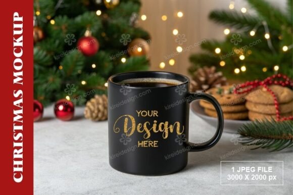 Download Black Christmas Mug Mockup - Premium Resources