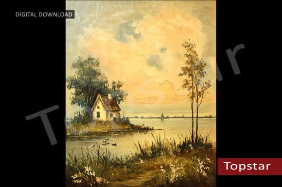 Download Lakeside Country Cottage Summer Wall Art - Premium Resources